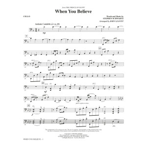 When You Believe (from The Prince Of Egypt) (arr. John Leavitt) - Cello
