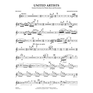 United Artists (Fanfare Overture for Winds, Brass and Percussion) - Piccolo