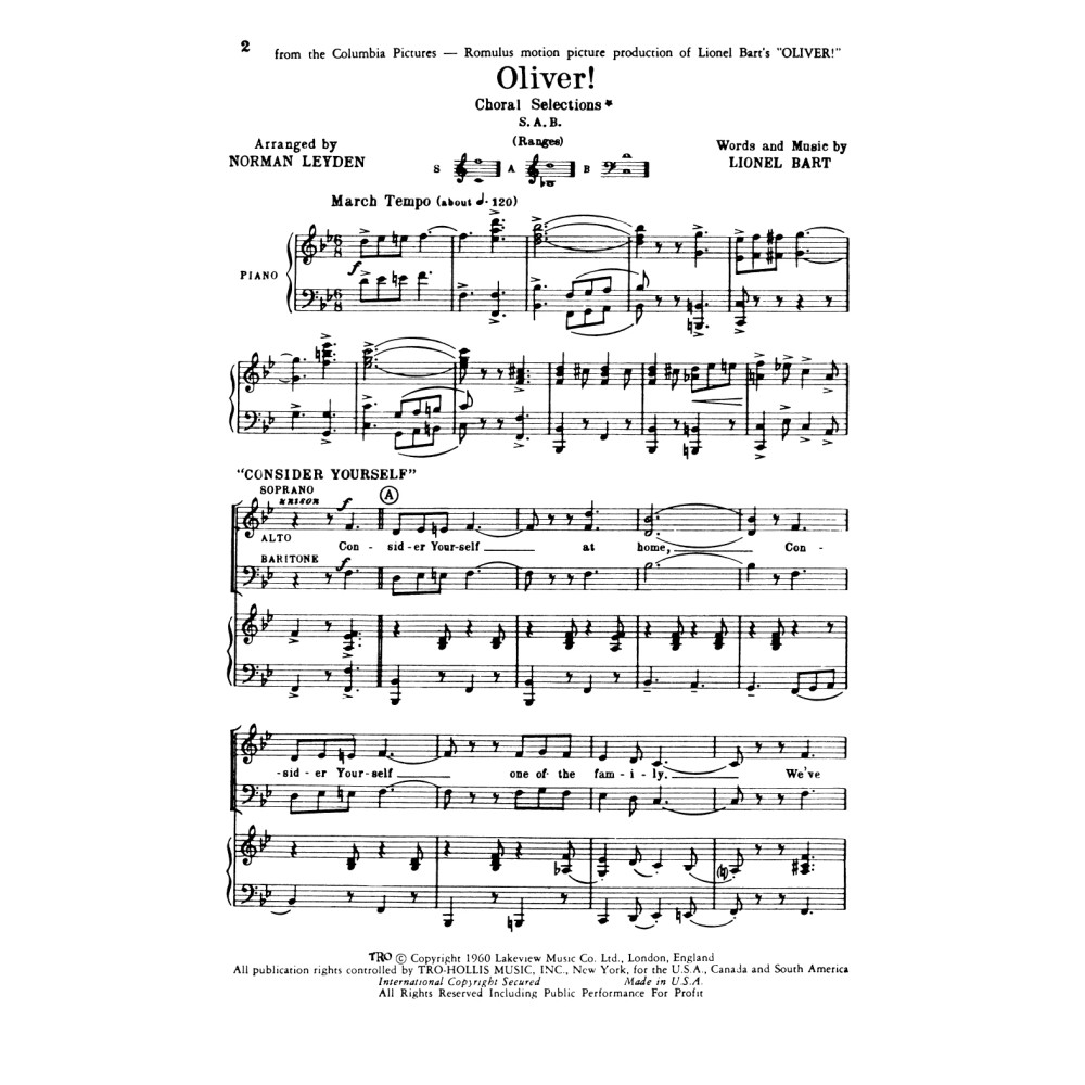 Oliver! (Choral Selections) (arr. Norman Leyden)