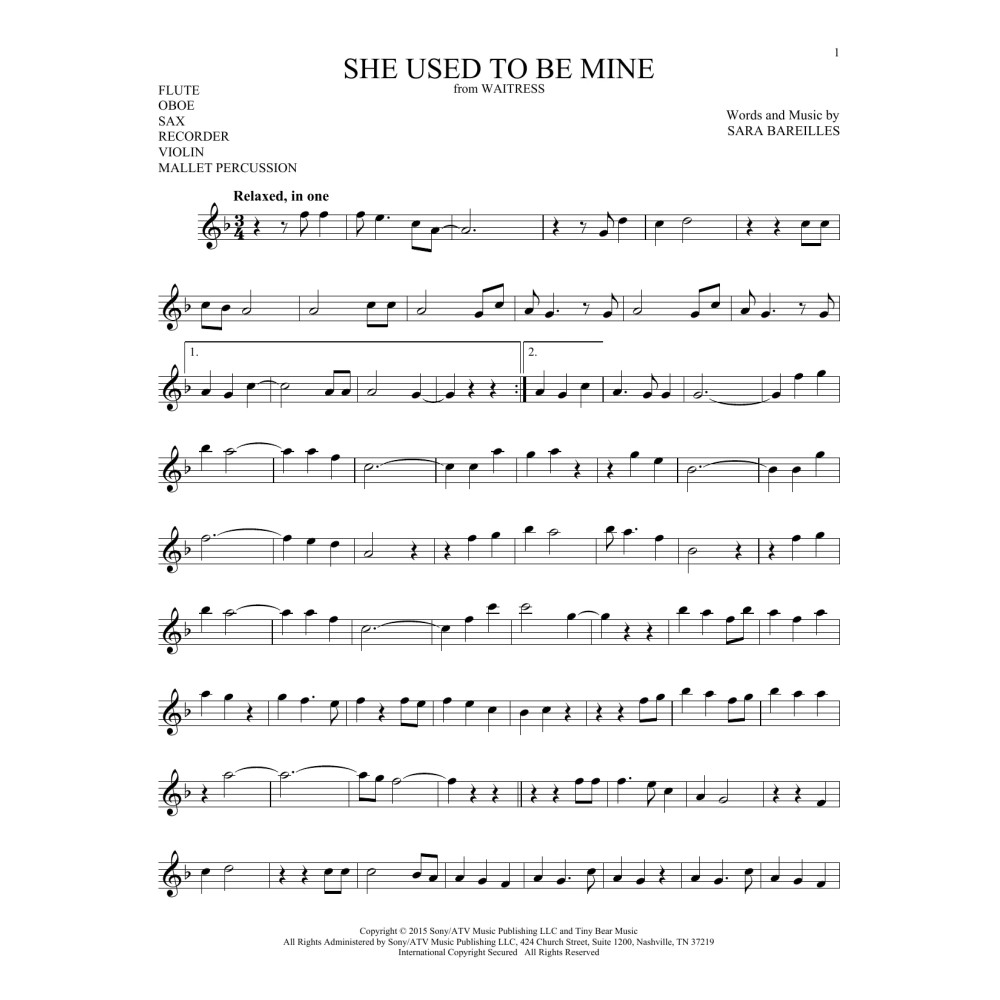 She Used To Be Mine (from Waitress)
