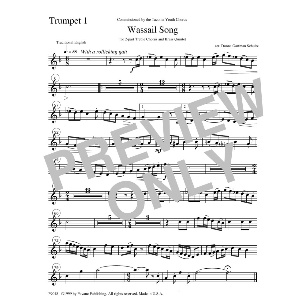 Wassail Song - Trumpet 1