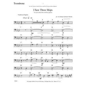 I Saw Three Ships - Trombone