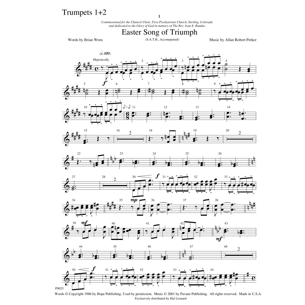 Easter Song Of Triumph - Trumpets 1 & 2