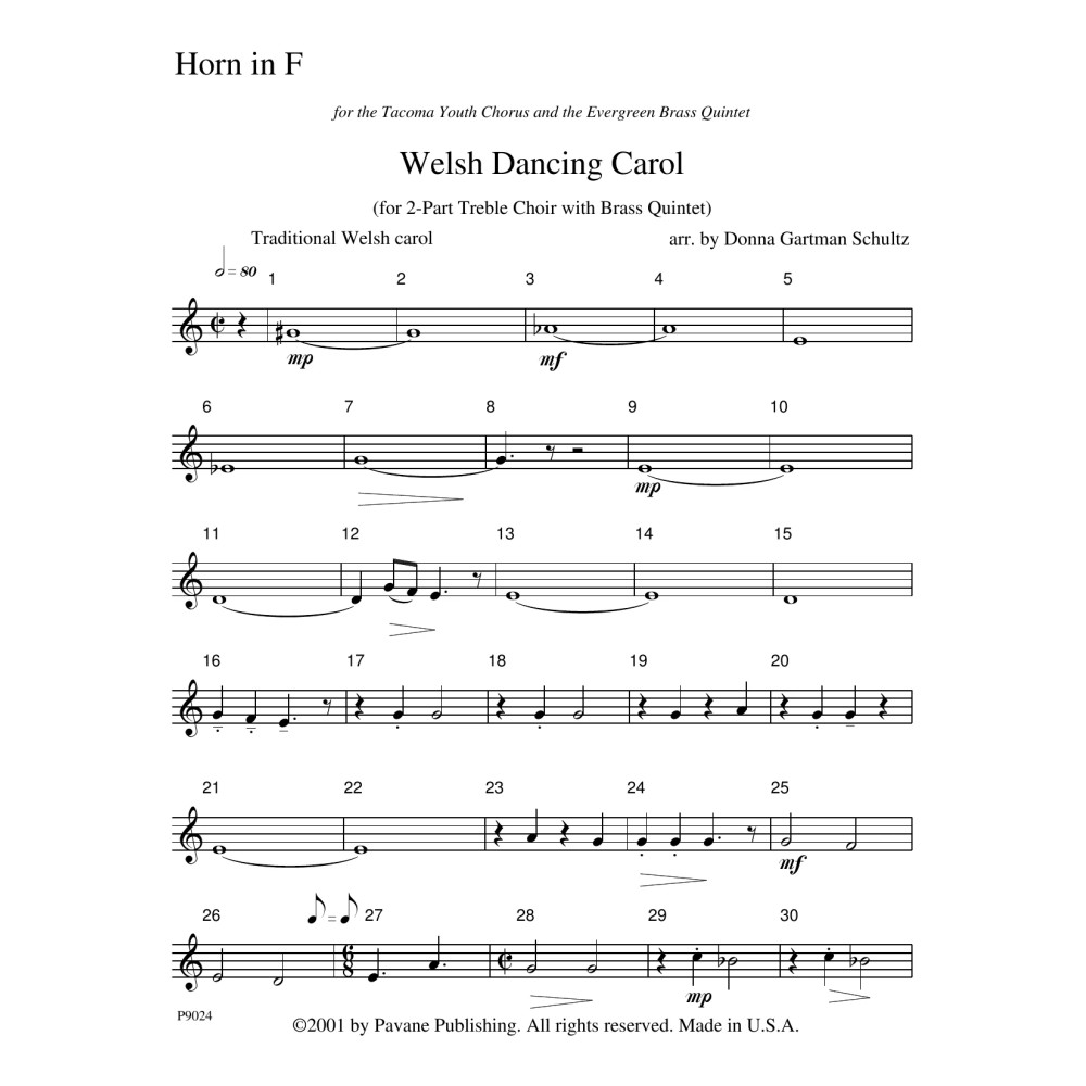 Welsh Dancing Carol - Horn in F