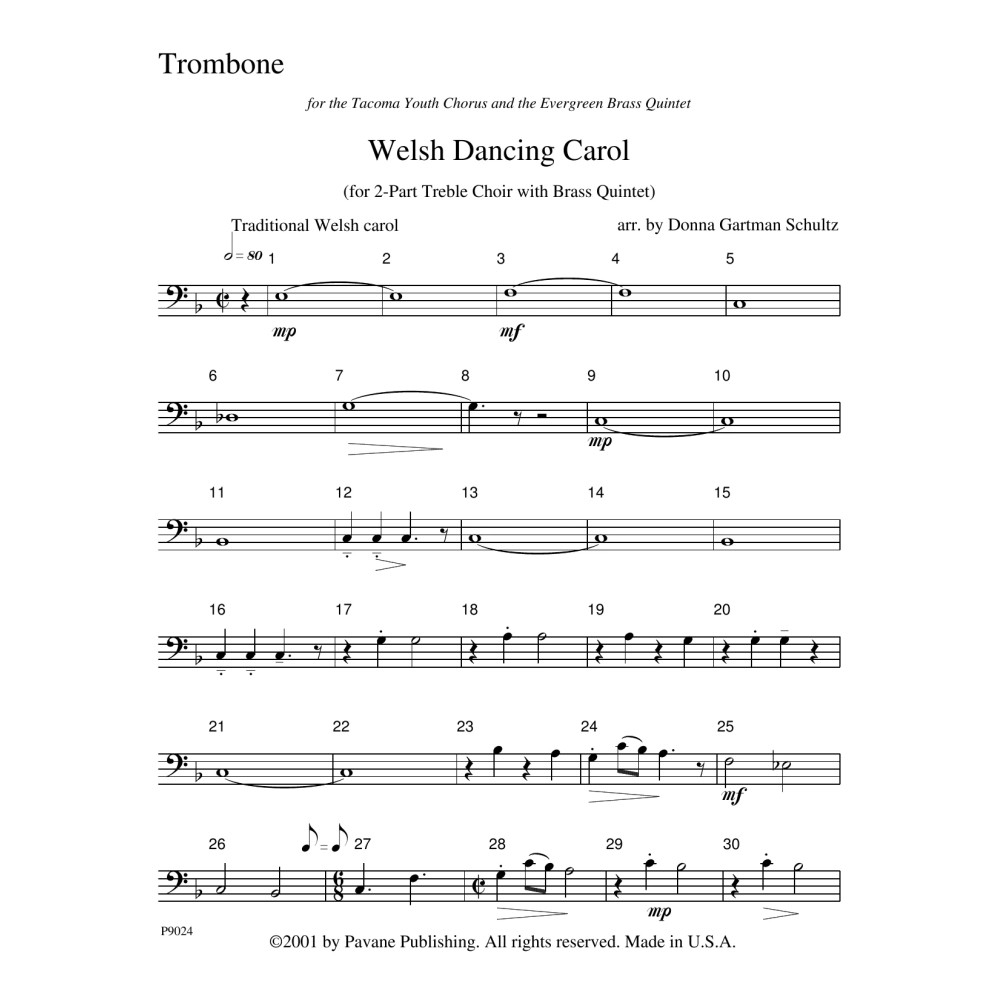 Welsh Dancing Carol - Trombone
