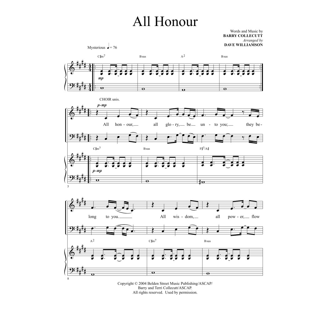 All Honour (arr. Dave Williamson)