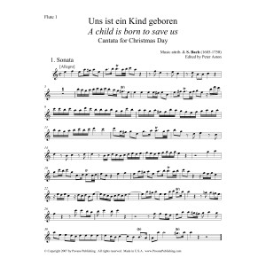 A Child Is Born To Save Us (Uns ist ein Kind geboren) (Parts) (ed. Peter Aston) - Flute 1