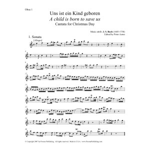 A Child Is Born To Save Us (Uns ist ein Kind geboren) (Parts) (ed. Peter Aston) - Oboe 1