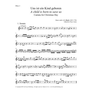 A Child Is Born To Save Us (Uns ist ein Kind geboren) (Parts) (ed. Peter Aston) - Oboe 2
