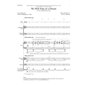 We Will Sing of a Dream - Full Score