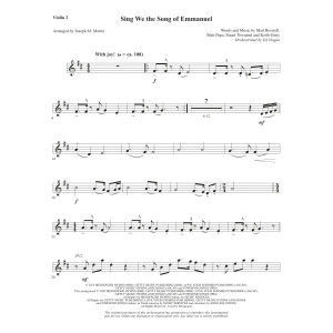 Sing We the Song of Emmanuel (arr. Joseph M. Martin) - Violin 2