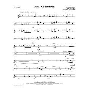 Final Countdown (arr. Kirby Shaw) - Bb Trumpet 1