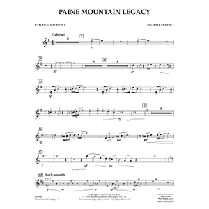 Paine Mountain Legacy - Eb Alto Saxophone 1