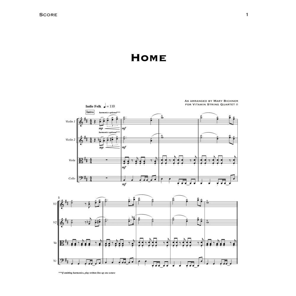 Home (arr. Mary Bichner) - Full Score