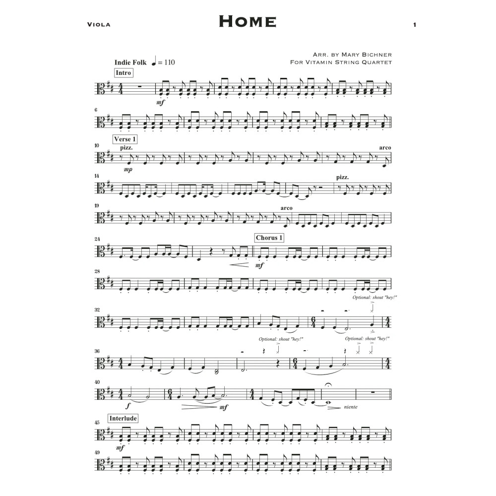 Home (arr. Mary Bichner) - Viola