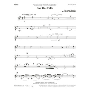Not One Falls - Violin 1
