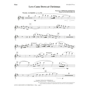Love Came Down at Christmas - Flute