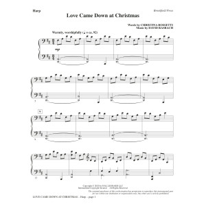 Love Came Down at Christmas - Harp