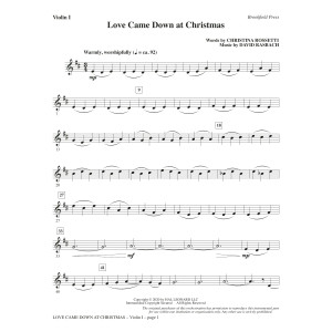 Love Came Down at Christmas - Violin 1