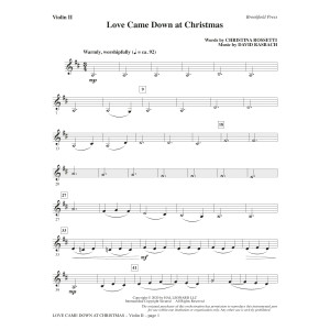 Love Came Down at Christmas - Violin 2