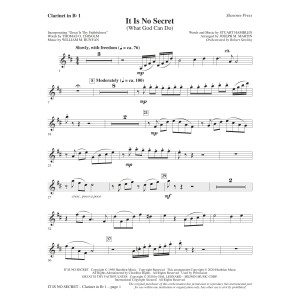It Is No Secret (What God Can Do) (arr. Joseph M. Martin) - Bb Clarinet 1