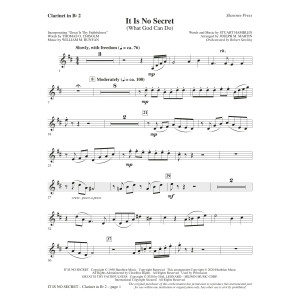 It Is No Secret (What God Can Do) (arr. Joseph M. Martin) - Bb Clarinet 2