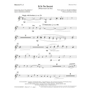 It Is No Secret (What God Can Do) (arr. Joseph M. Martin) - F Horn 1 & 2