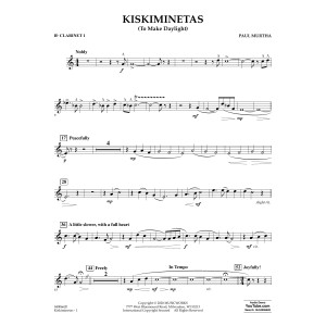 Kiskiminetas (To Make Daylight) - Bb Clarinet 1