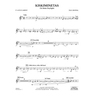 Kiskiminetas (To Make Daylight) - Eb Alto Clarinet