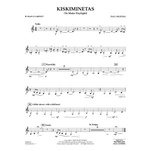 Kiskiminetas (To Make Daylight) - Bb Bass Clarinet
