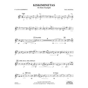 Kiskiminetas (To Make Daylight) - Eb Alto Saxophone 1