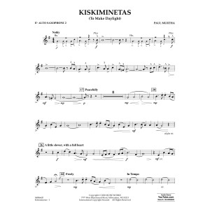 Kiskiminetas (To Make Daylight) - Eb Alto Saxophone 2