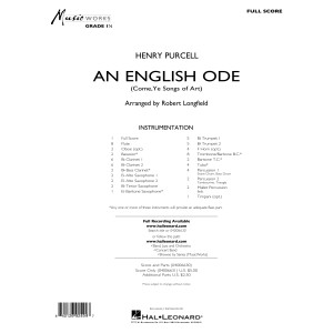 An English Ode (Come, Ye Sons of Art) (arr. Robert Longfield) - Conductor Score (Full Score)