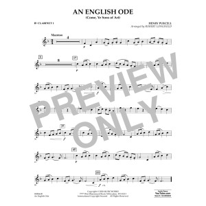 An English Ode (Come, Ye Sons of Art) (arr. Robert Longfield) - Bb Clarinet 1