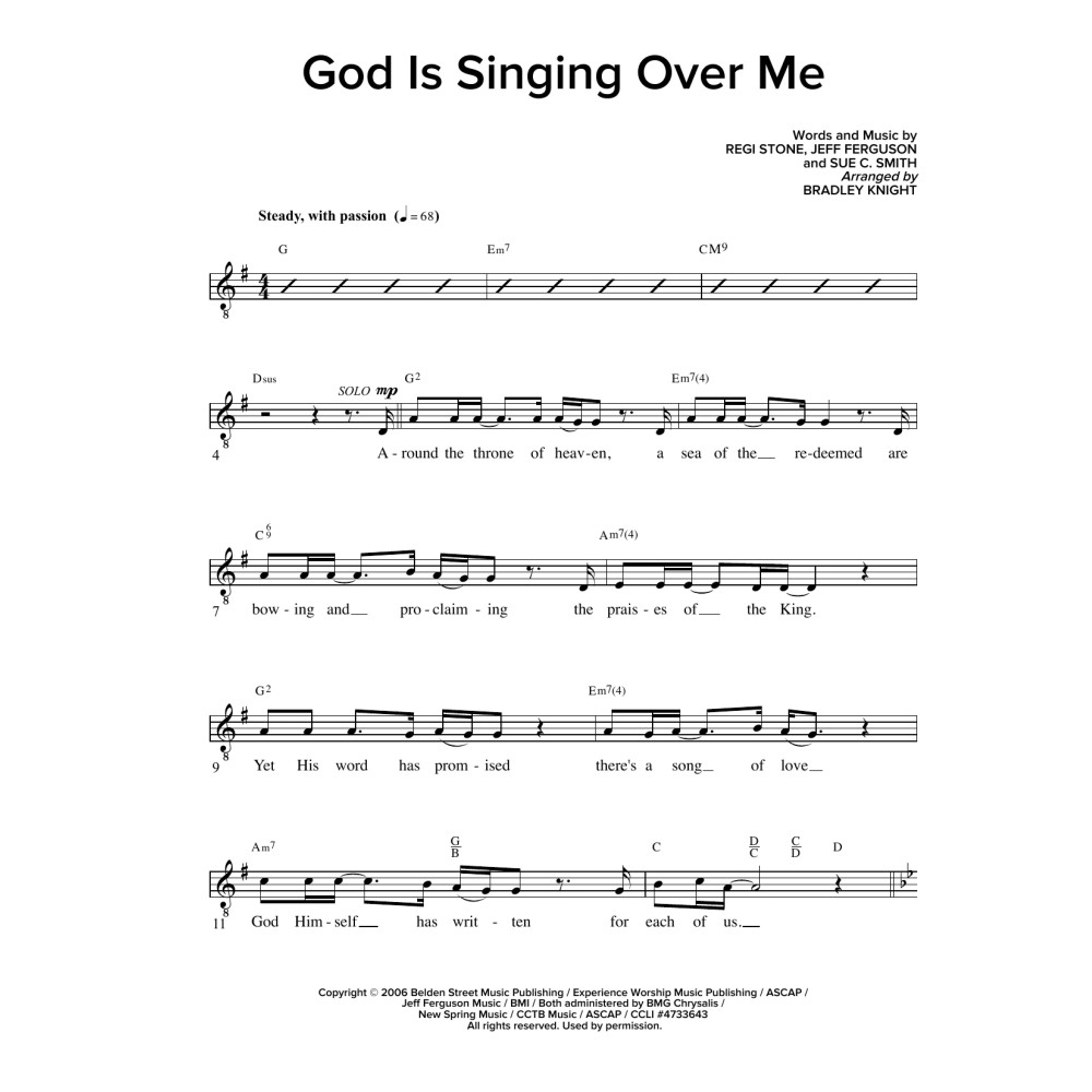 God Is Singing Over Me (arr. Bradley Knight)