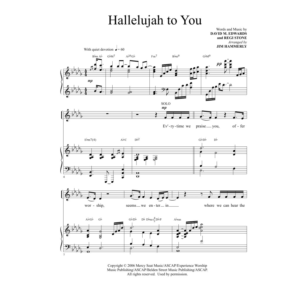 Hallelujah To You (arr. Jim Hammerly)