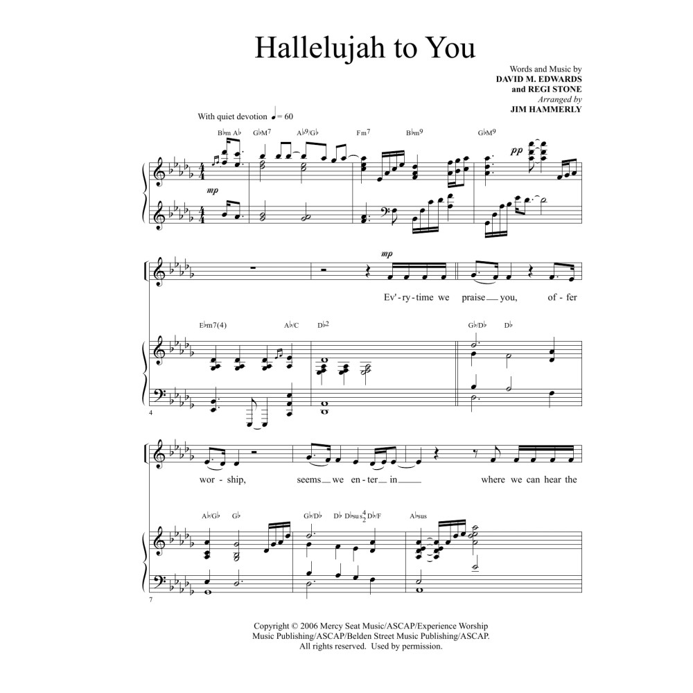 Hallelujah To You (arr. Jim Hammerly)