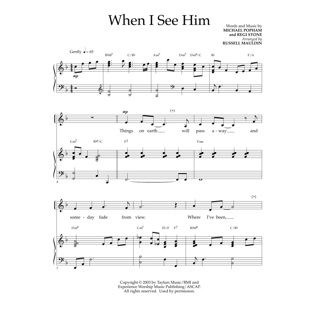 When I See Him (arr. Russell Mauldin)