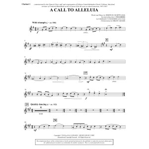 A Call to Alleluia (Full Orchestra) - Bb Clarinet 1