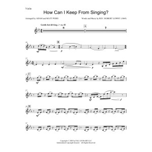 How Can I Keep from Singing (arr. Matt and Adam Podd) - Violin