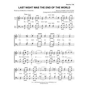 Last Night Was The End Of The World (arr. Barbershop Harmony Society)