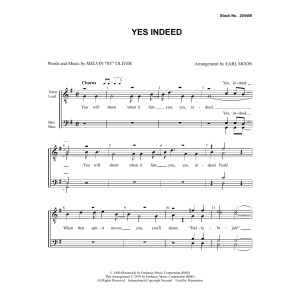 Yes Indeed (arr. Earl Moon)