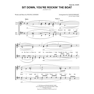 Sit Down, You're Rockin' The Boat (from Guys And Dolls) (arr. David Wright)