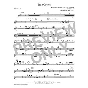 True Colors (arr. Mac Huff) - Tenor Saxophone