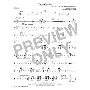 True Colors (arr. Mac Huff) - Drums