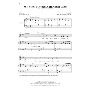 We Sing To You, Creator God