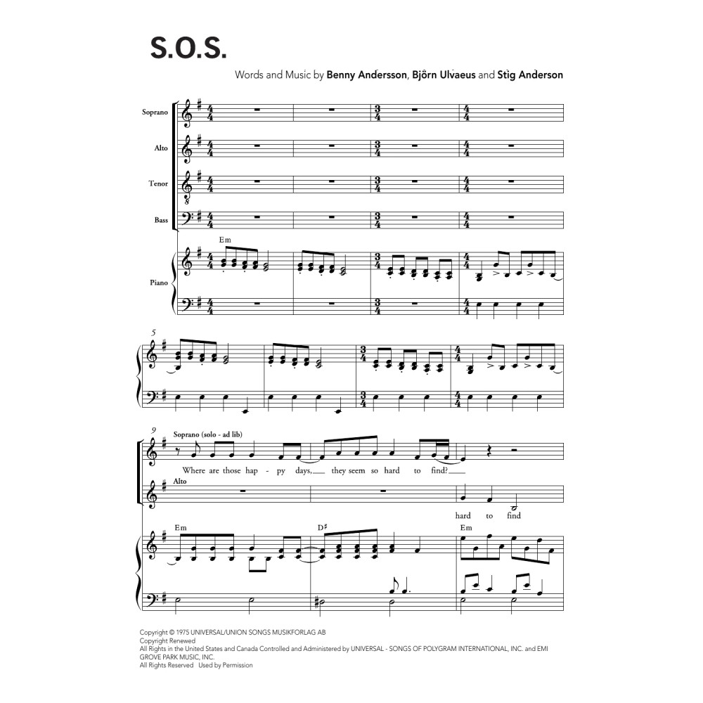 S.O.S. (arr. Ralph Allwood & Lora Sansun)