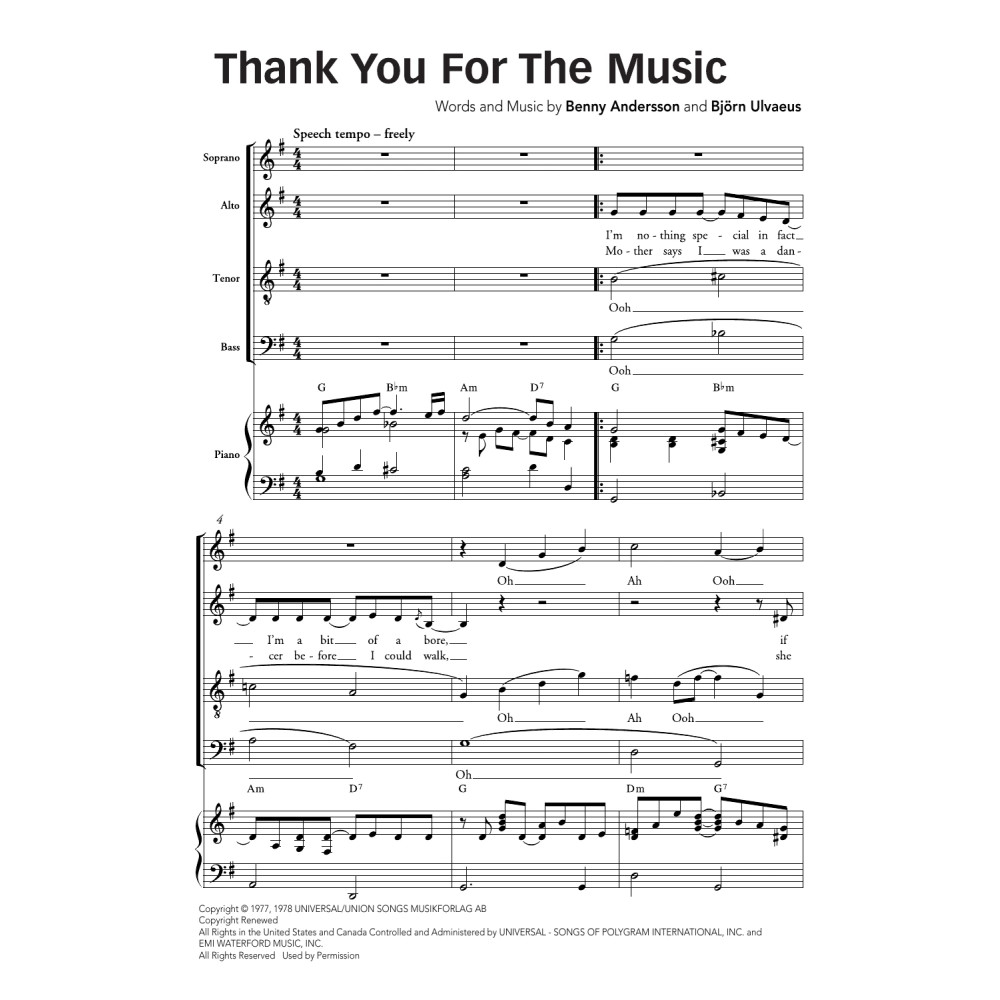 Thank You For The Music (arr. Ralph Allwood & Lora Sansun)