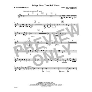 Bridge Over Troubled Water (arr. Mark Hayes) - 1st & 2nd Bb Clarinet