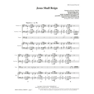 Jesus Shall Reign (arr. John A. Behnke) - Full Score